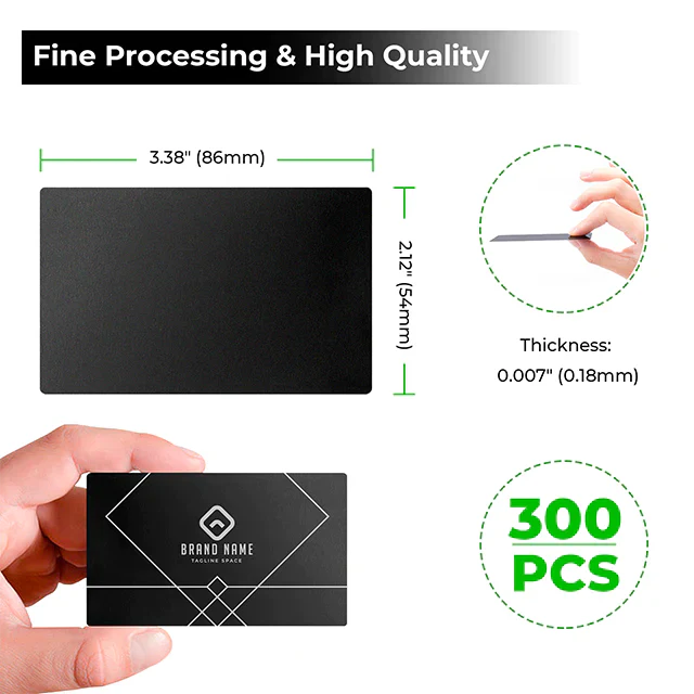 Free Matte Aluminum Metal Business Cards (300pcs)