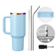 Pastel Blue to Iridescent Glow in the Dark Stainless Steel Tumbler with Handle (1,18 L)