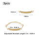 Gold Rectangular Tag Cord Bracelet (3pcs)