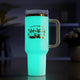 Cream White to Gold Glow in the Dark Stainless Steel Tumbler with Handle (1,18 L)