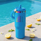 Deep Blue to Iridescent Stainless Steel Tumbler with Handle and Straw (0,89 L)