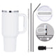 White to Silver Stainless Steel Tumbler with Removable Handle (1,18 L)