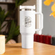 White to Silver Stainless Steel Tumbler with Removable Handle (1,18 L)