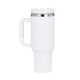 White to Silver Stainless Steel Tumbler with Removable Handle (1,18 L)