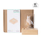 battery powered square rubber wood LED light base for 3d crystal display