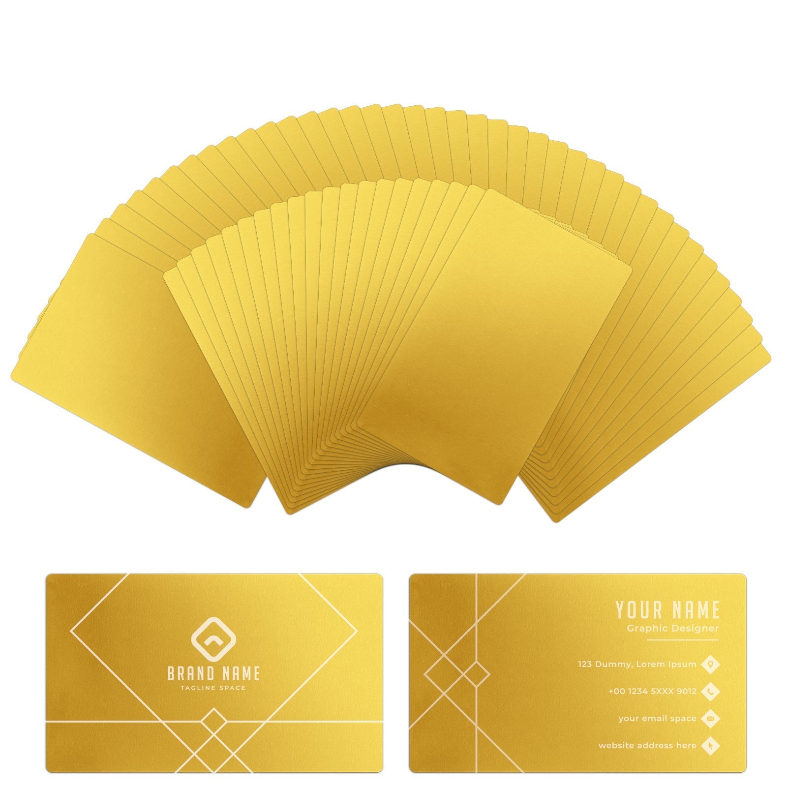 Light Gold Metal Business Cards (60pcs)