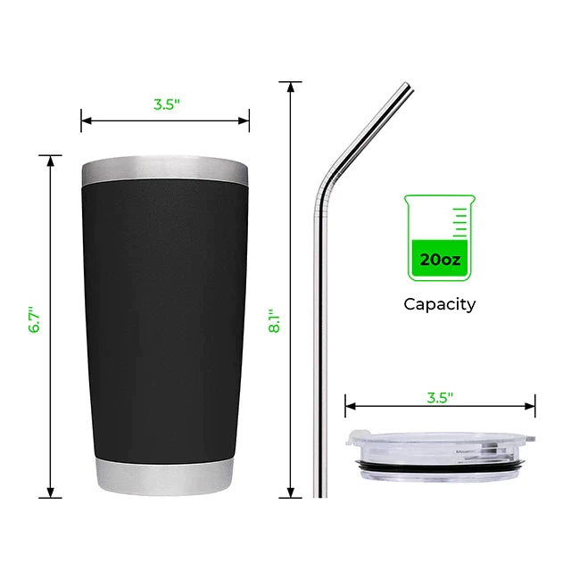 Black Stainless Steel Tumbler kit (20oz)