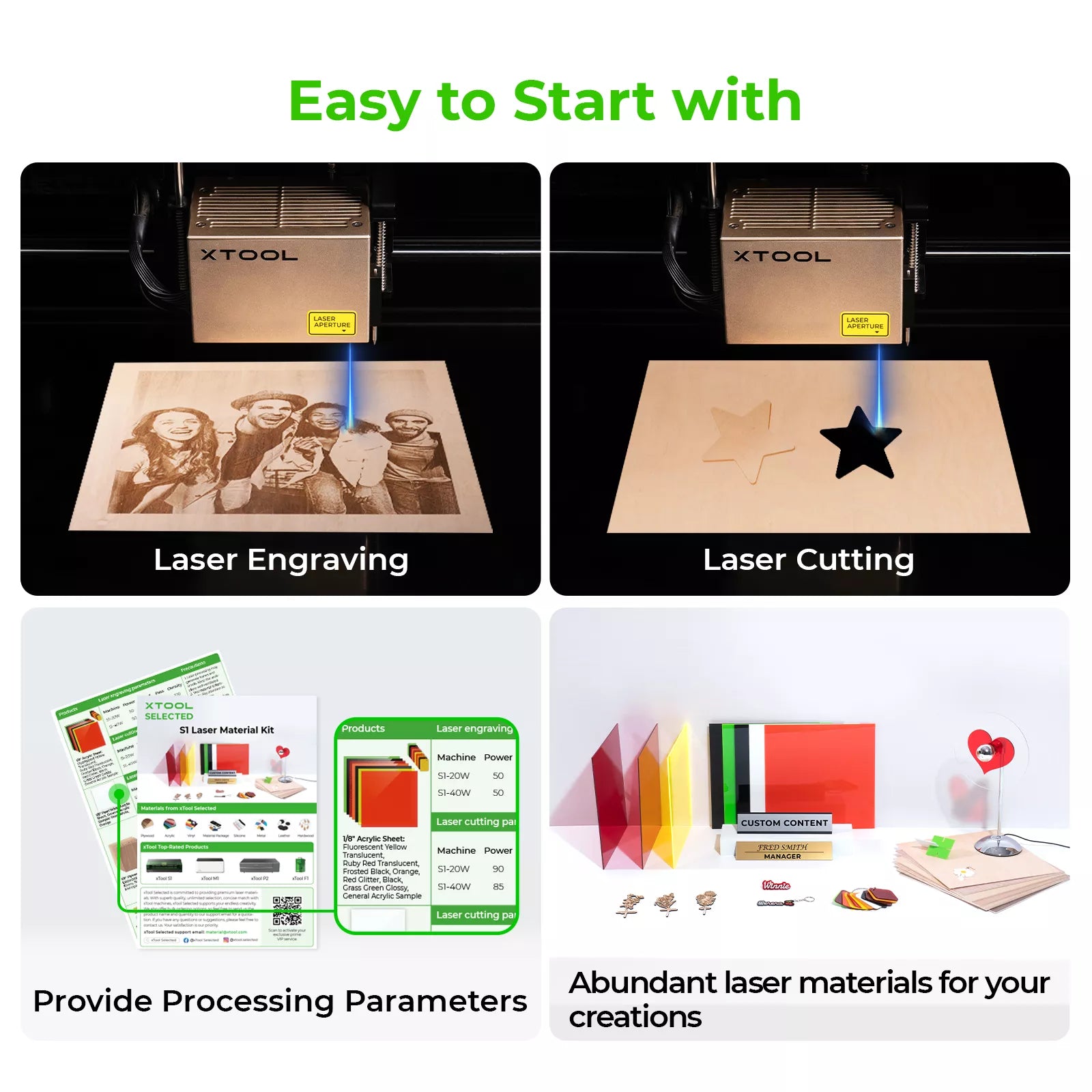 xTool S1 Laser Material Kit (34pcs)