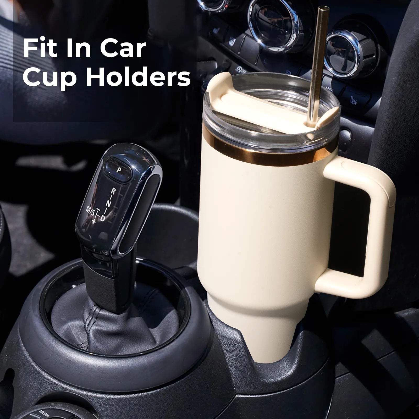 Vaso de acero inoxidable de color rosa iridiscente con asa extraíble (40 oz)