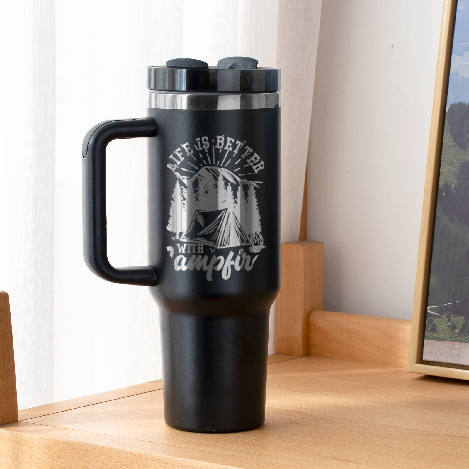 Stainless Steel Tumbler with Handle (40oz)