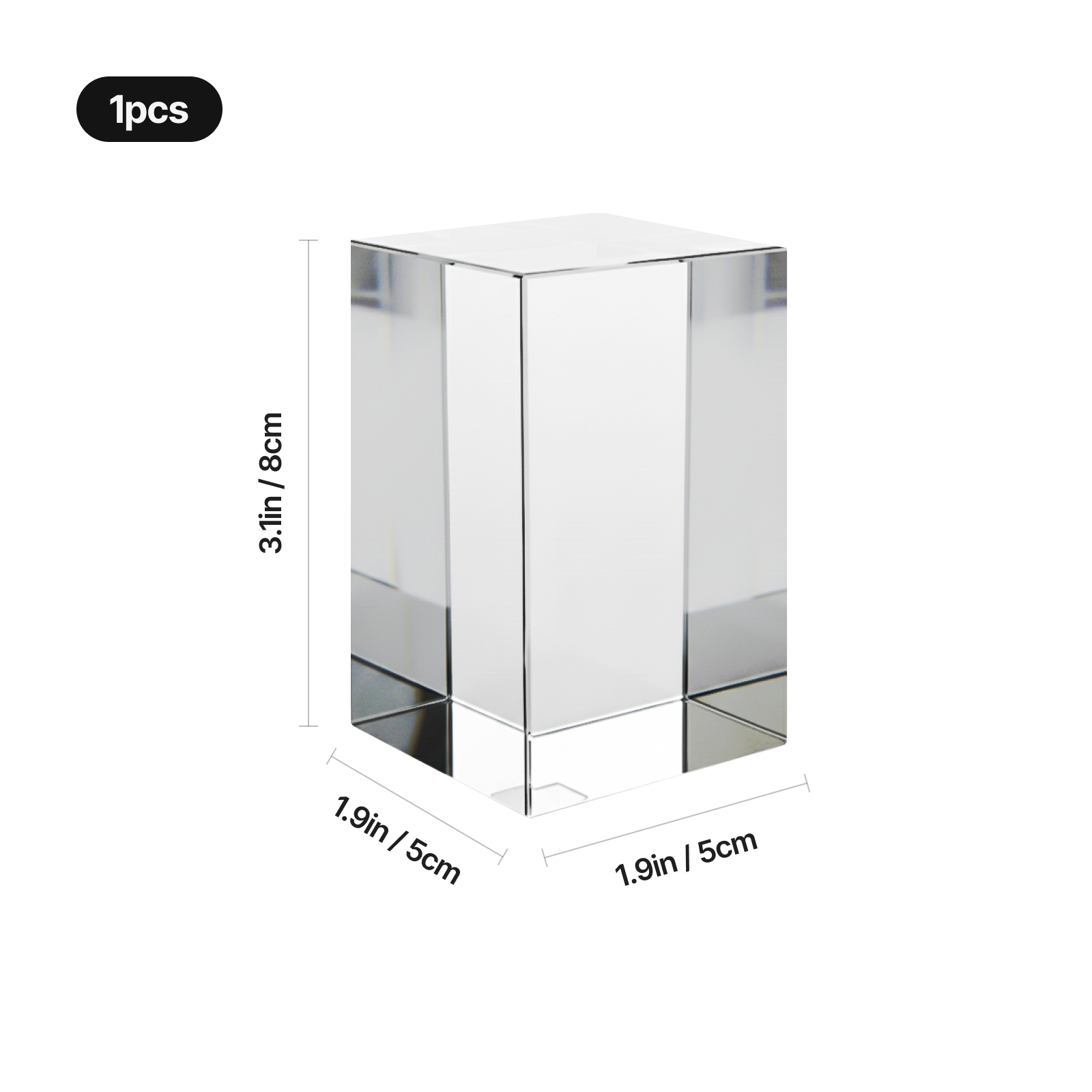 K9 Rectangle Crystal (1pcs)