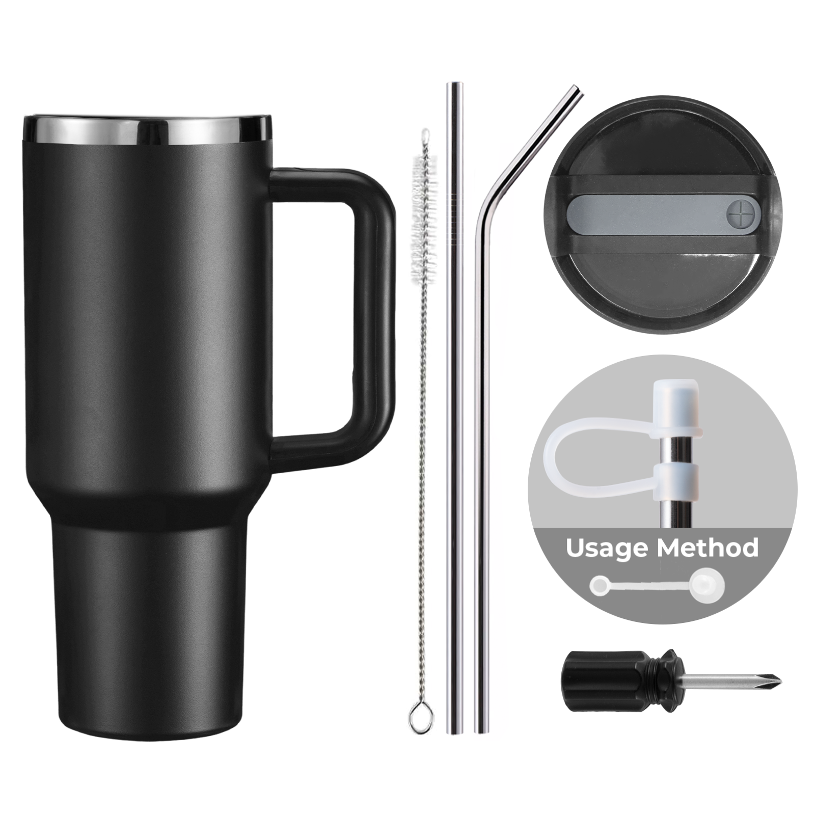 Stainless Steel Tumbler with Handle (40oz)