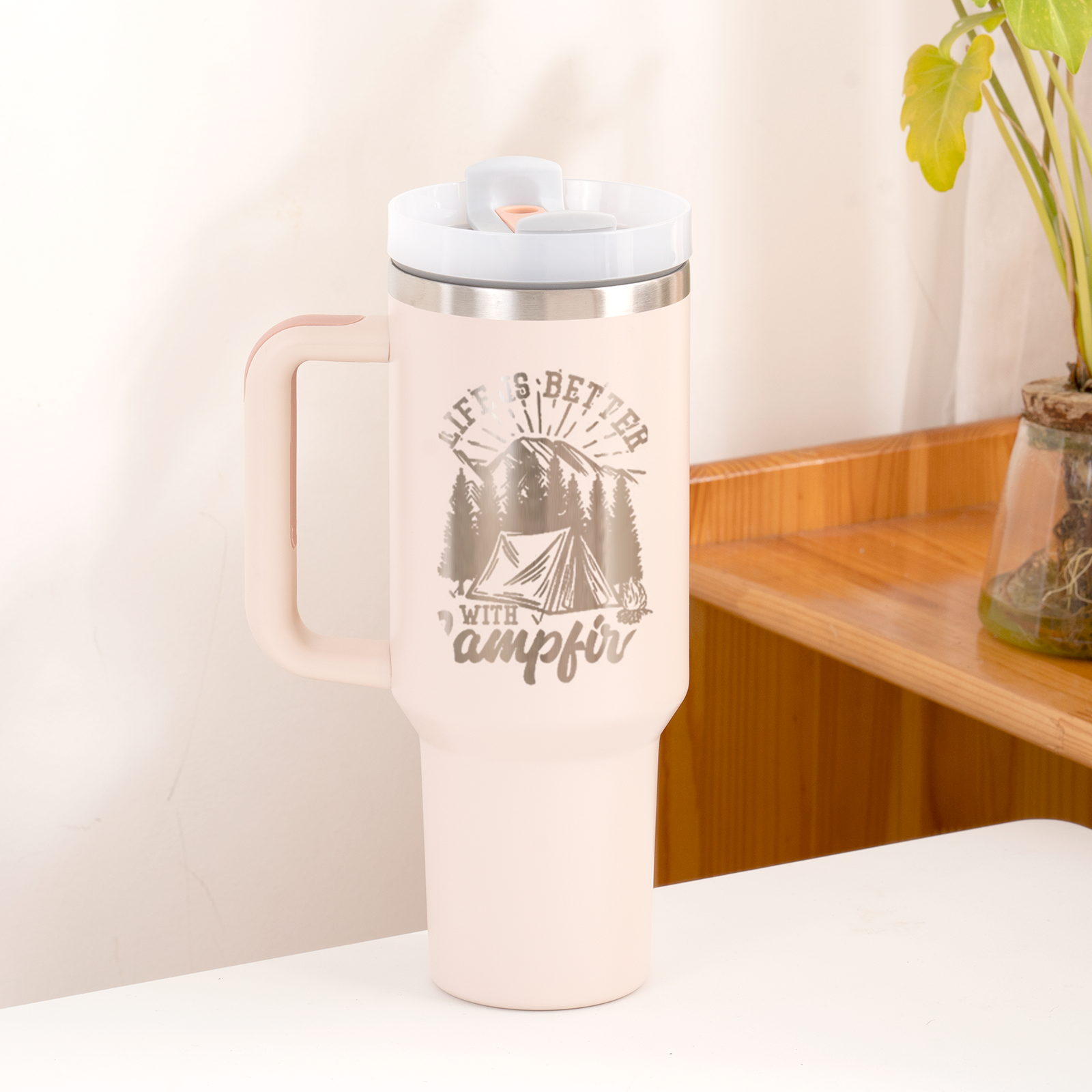 Stainless Steel Tumbler with Handle (40oz)