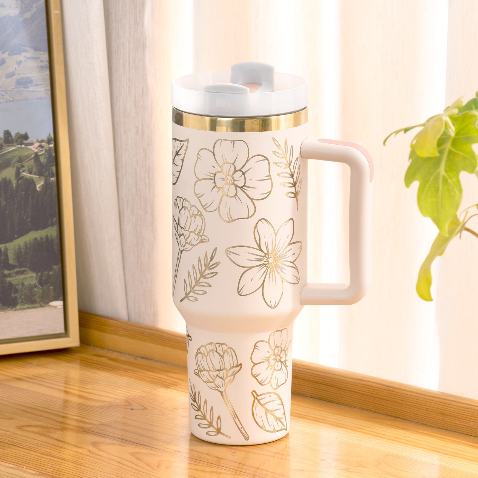 Stainless Steel Tumbler with Handle (40oz)