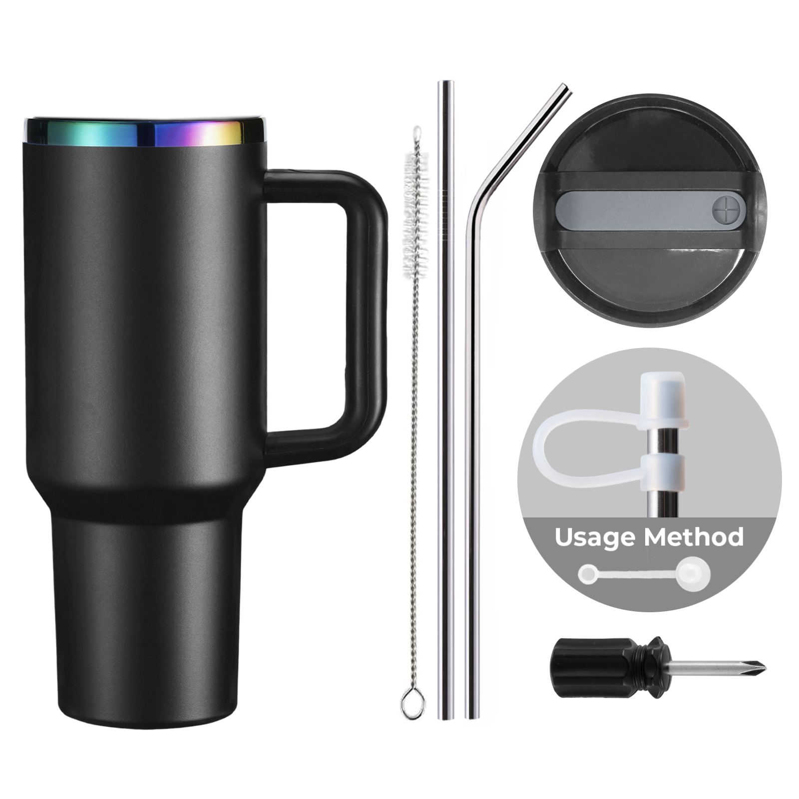 Stainless Steel Tumbler with Handle (40oz)