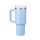 Pastel Blue to Silver Glow in the Dark Stainless Steel Tumbler with Removable Handle (40oz)