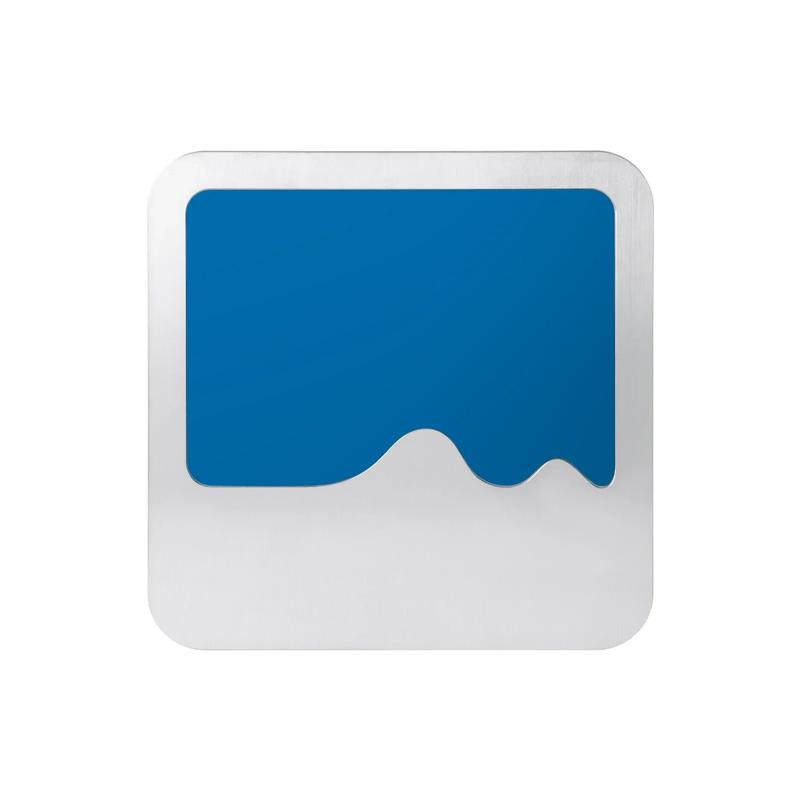 Blue and silver wavy metal award plaque 01
