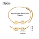 Gold Stainless Steel Dog Paw Bracelet (3pcs)