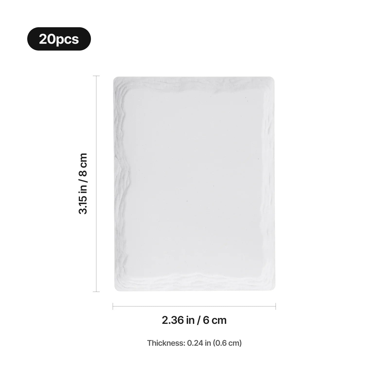 Layered deckled edge ceramic fridge magnet 03