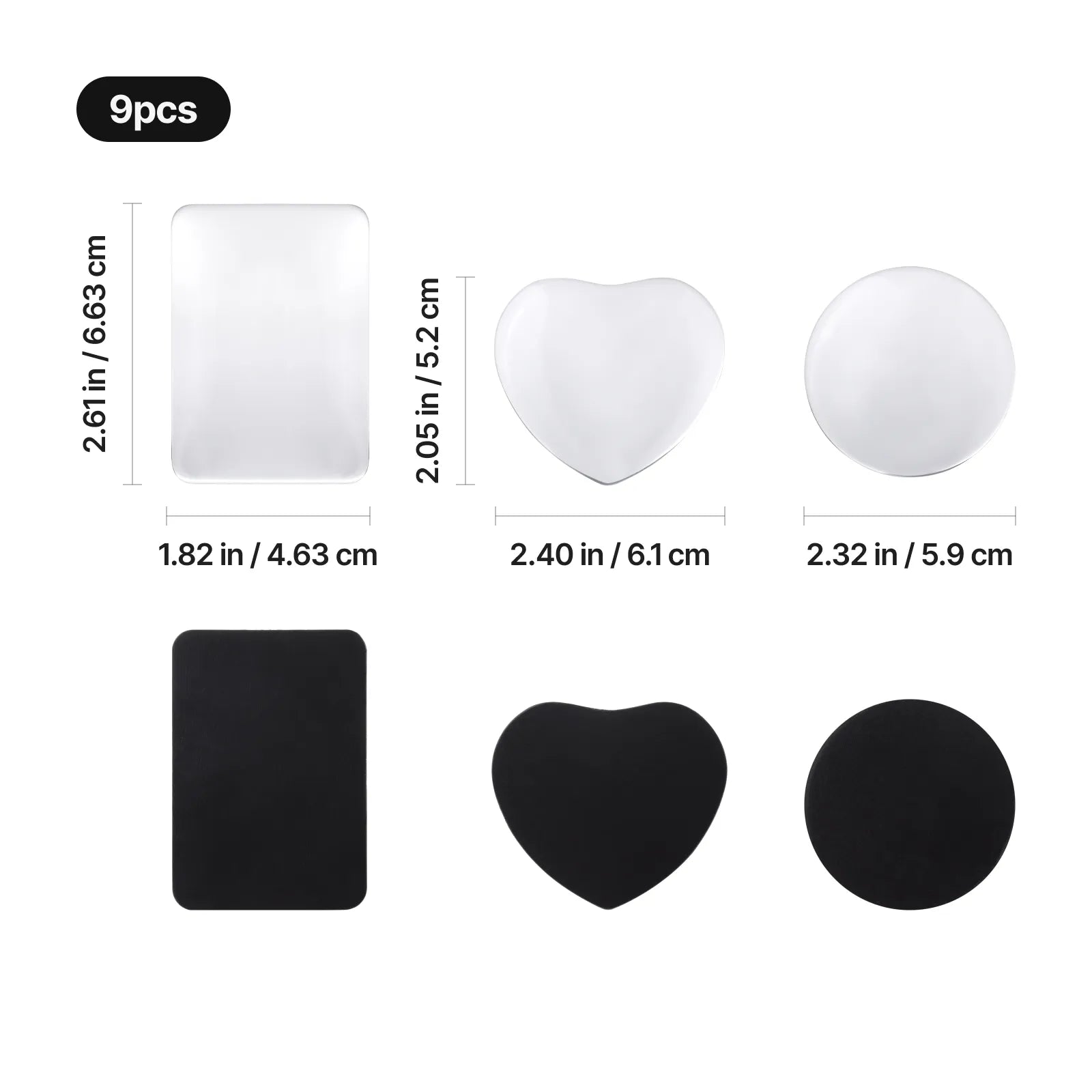 Mixed shape glass cabochon fridge magnet 9pcs 02