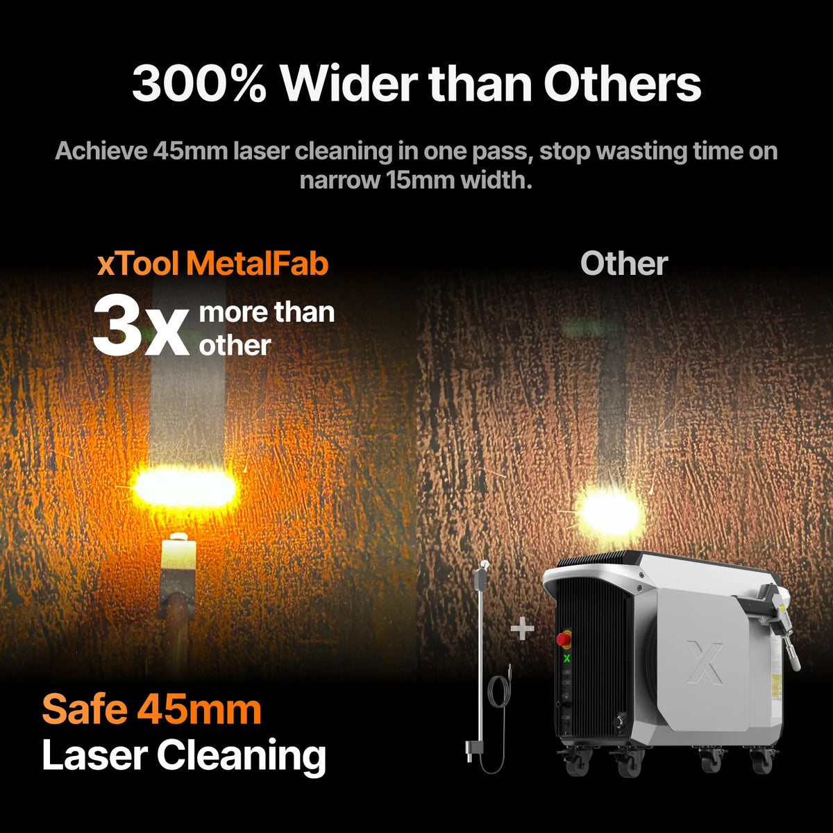 xTool MetalFab MaxClean™ 45 mm laserreinigingsaccessoire