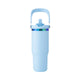 Pastel Blue to Iridescent Stainless Steel Tumbler with Handle and Straw (0,89 L)