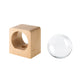 Square Beech Wood LED Light Base with Round Opening for K9 Crystal Ball