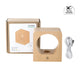 Square Beech Wood LED Light Base with Round Opening for K9 Crystal Ball