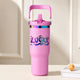 Stainless Steel Tumbler with Handle and Straw (30oz)