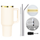 Cream White to Gold Glow in the Dark Stainless Steel Tumbler with Handle (1,18 L)