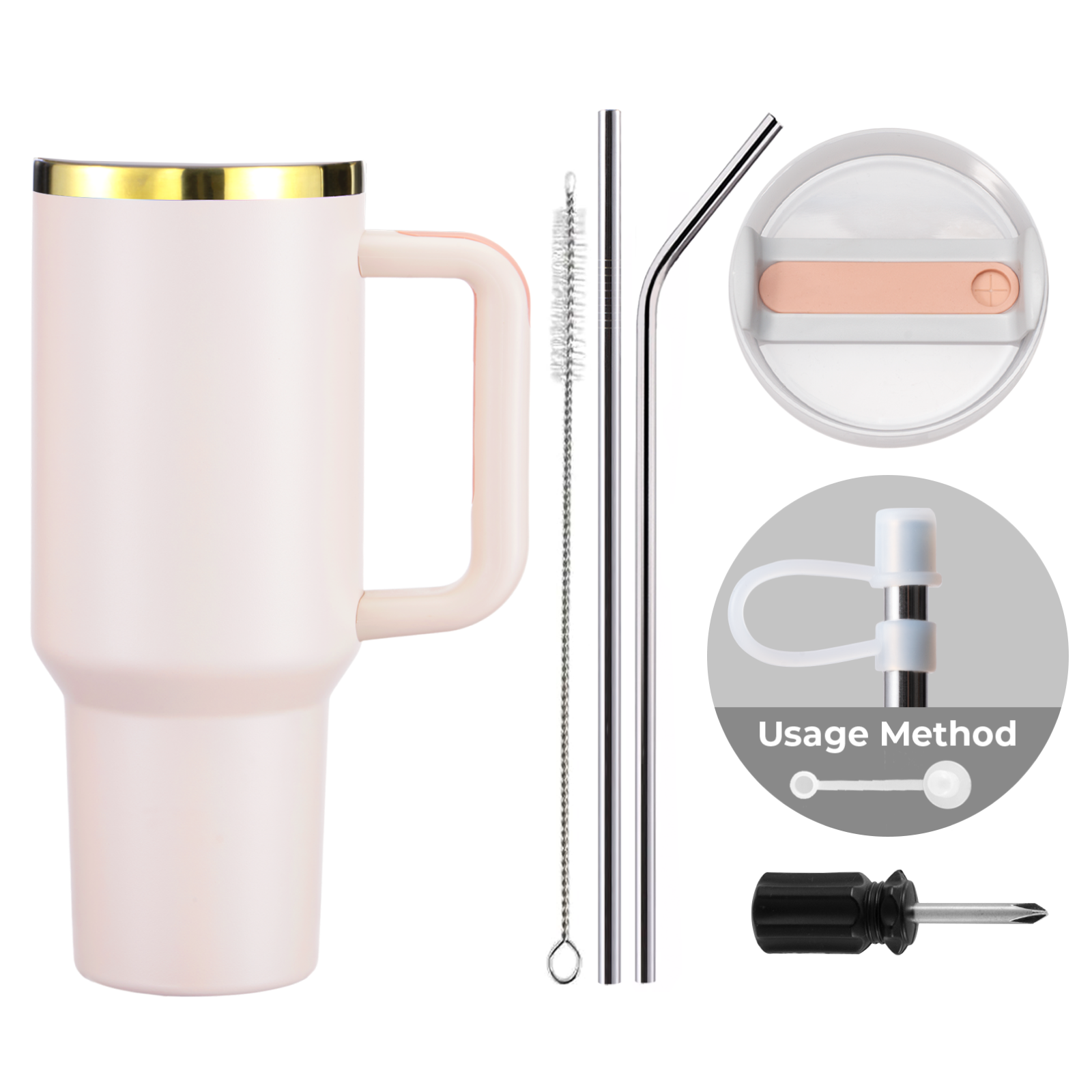 Stainless Steel Tumbler with Handle (40oz)