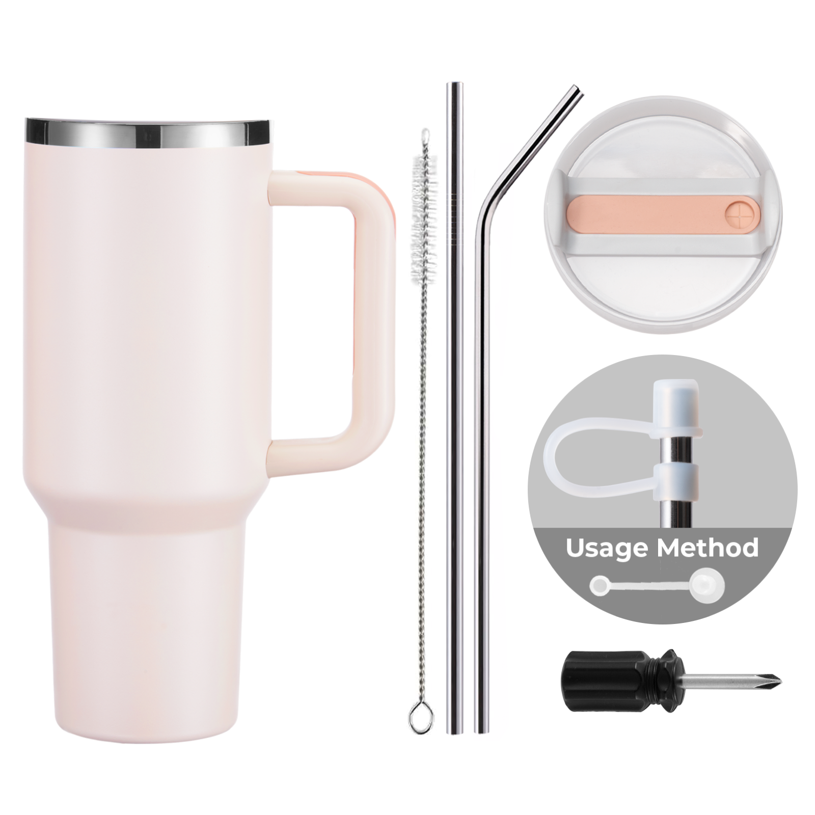 Stainless Steel Tumbler with Handle (40oz)