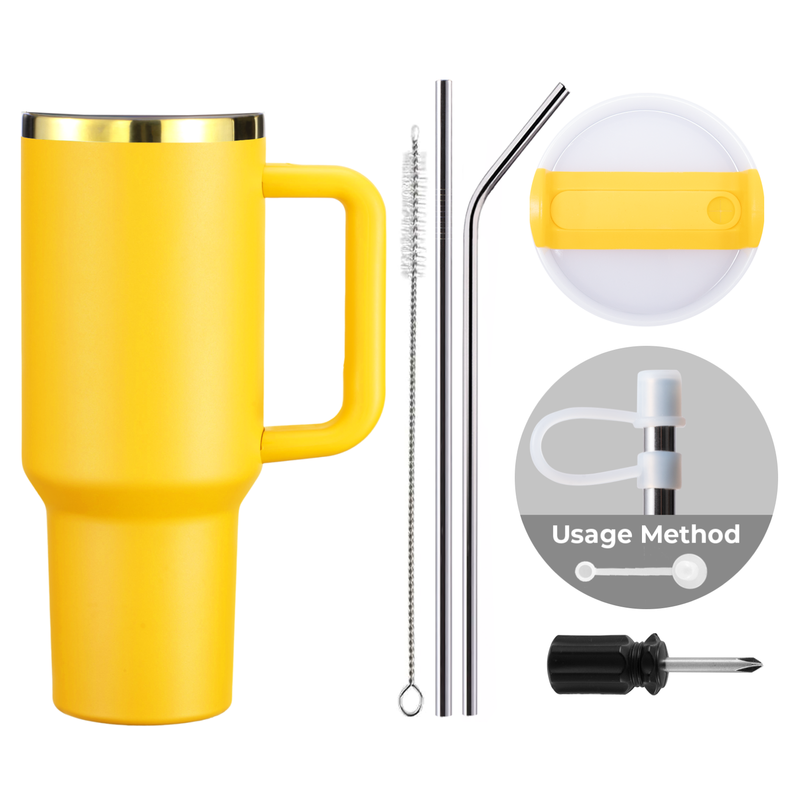 Stainless Steel Tumbler with Handle (40oz)