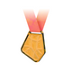 Geometric Blue Colored Glass Medal