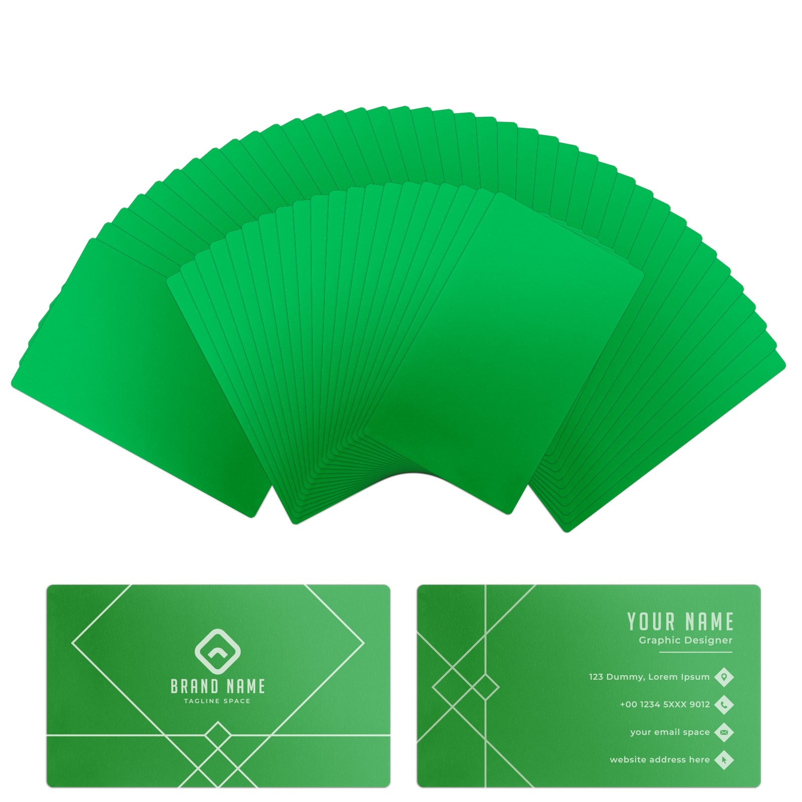 Green Metal Business Cards (60pcs)