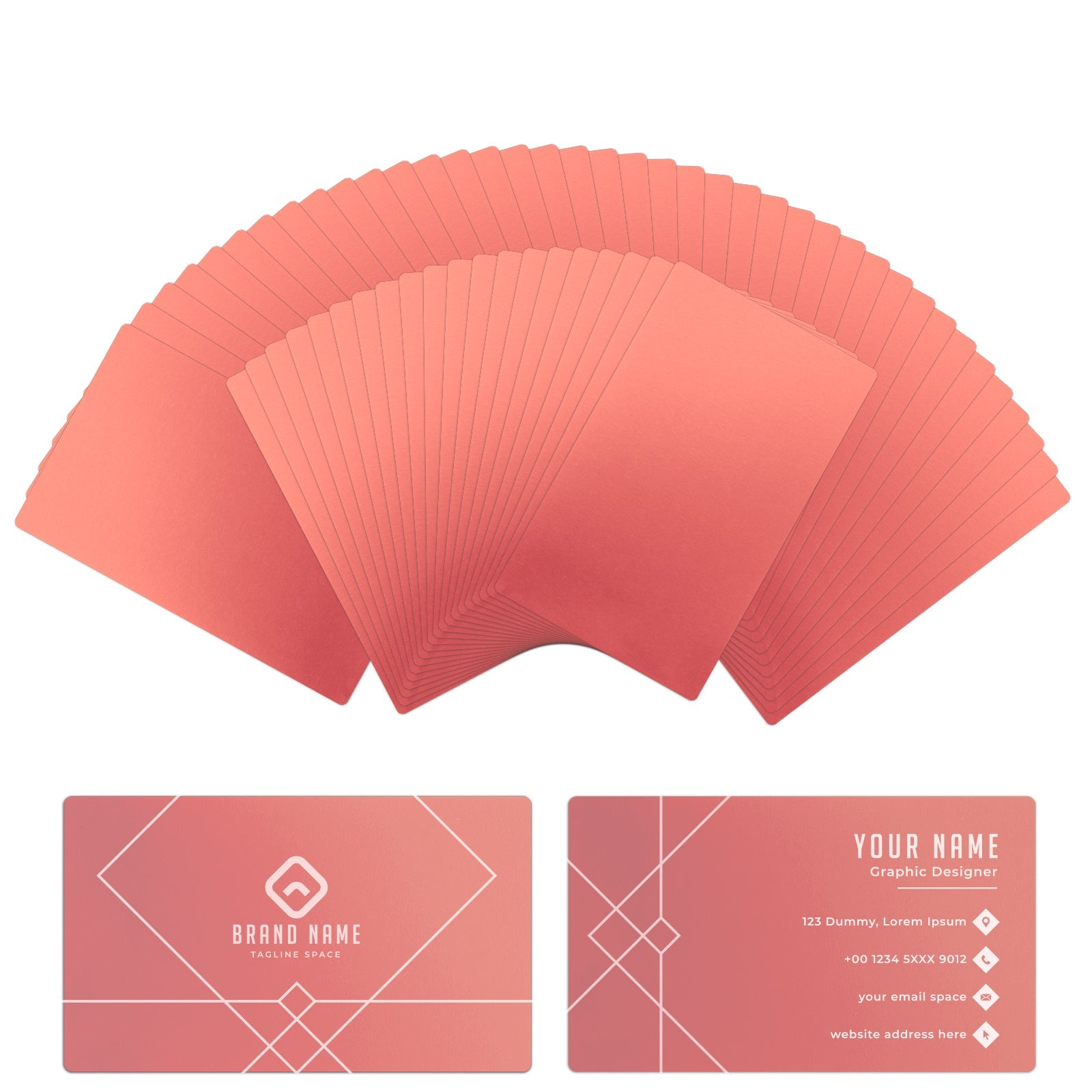 Rose Gold Metal Business Cards (60pcs)