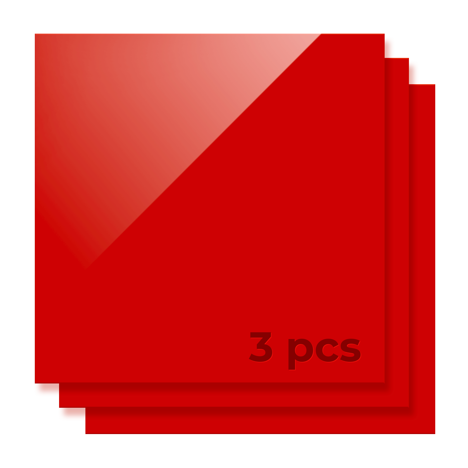 3mm Red Opaque Glossy Acrylic Sheet (3pcs)