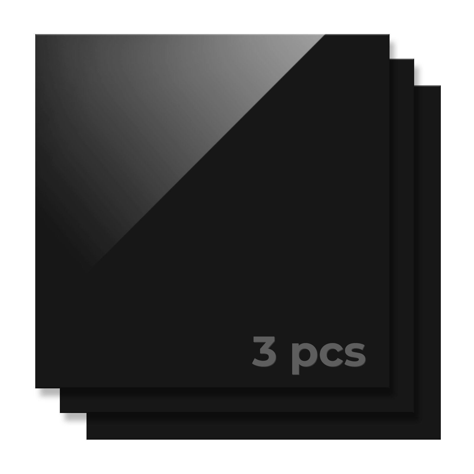 3mm Black Opaque Glossy Acrylic Sheet (3pcs)-YAC005
