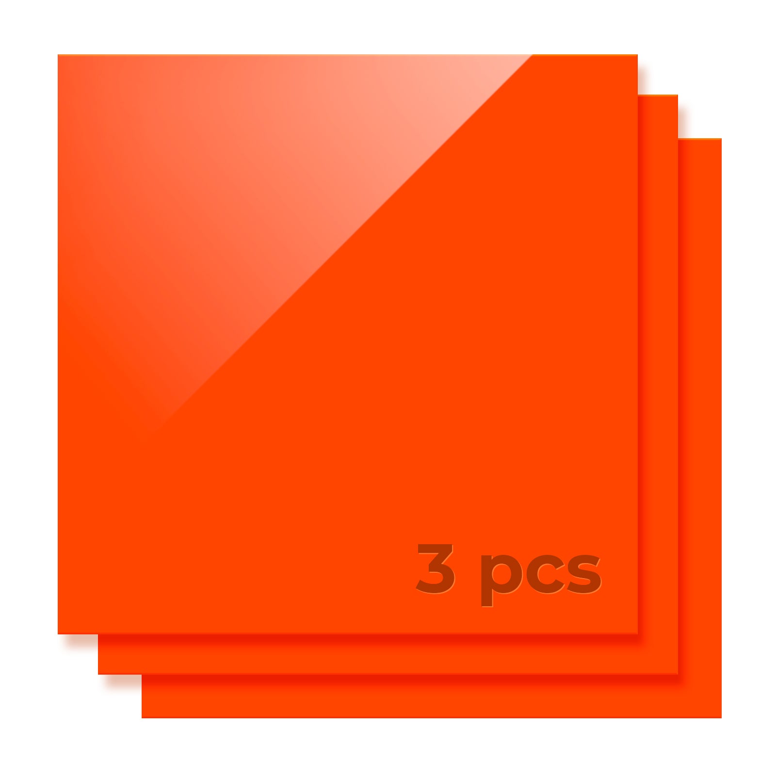 3 mm Acrylglasplatte, opak, glänzend, orange (3 Stück)