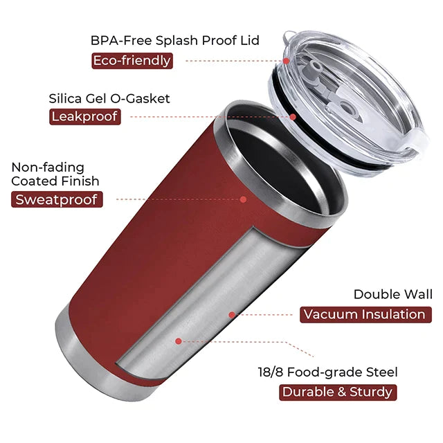 Brick Red Stainless Steel Tumbler kit (20oz)