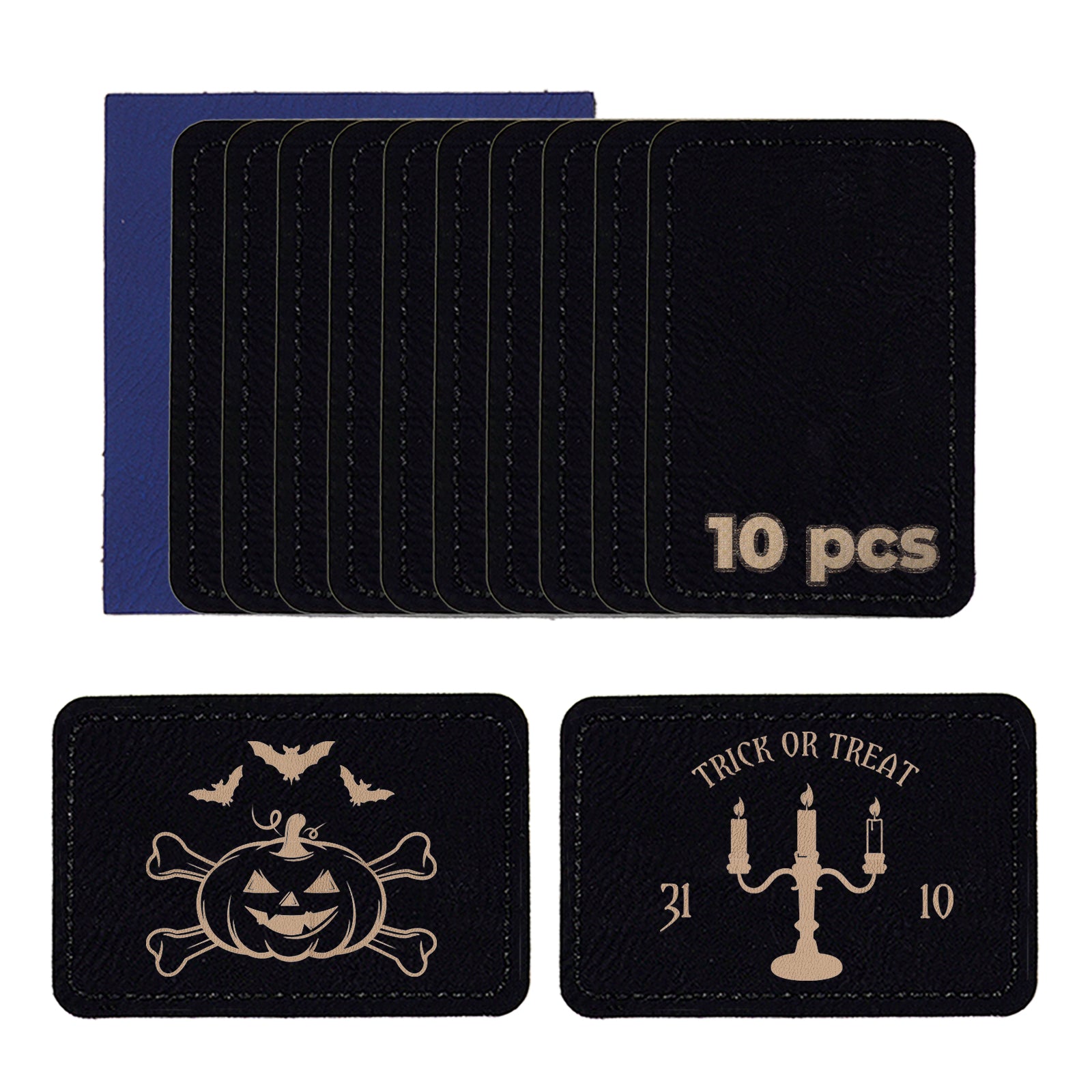 Laserable Leatherette Rectangular Patch (10pcs)