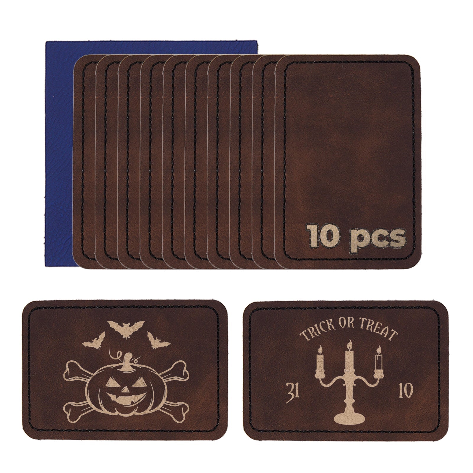 Laserable Leatherette Rectangular Patch (10pcs)