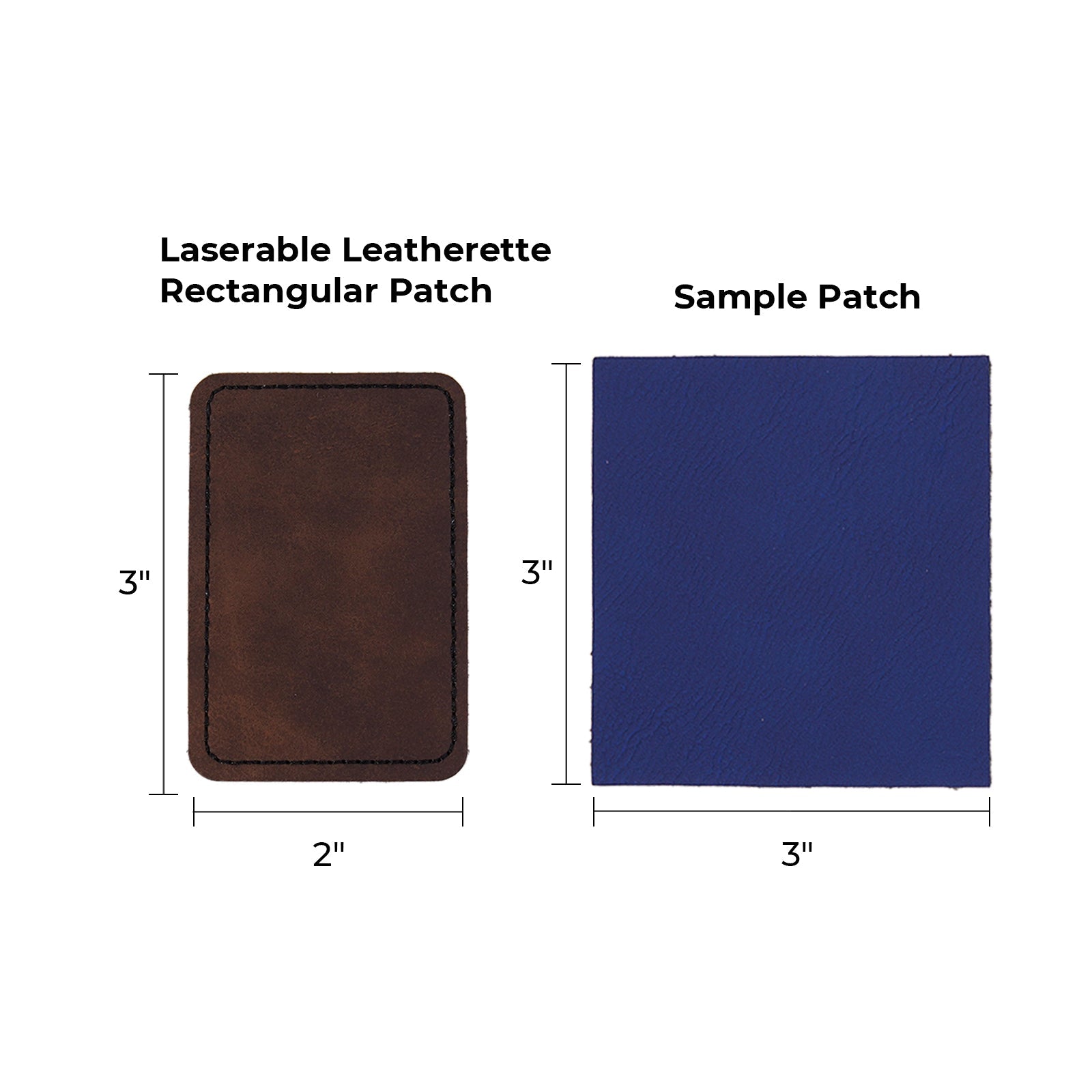 Laserable Leatherette Rectangular Patch (10pcs)