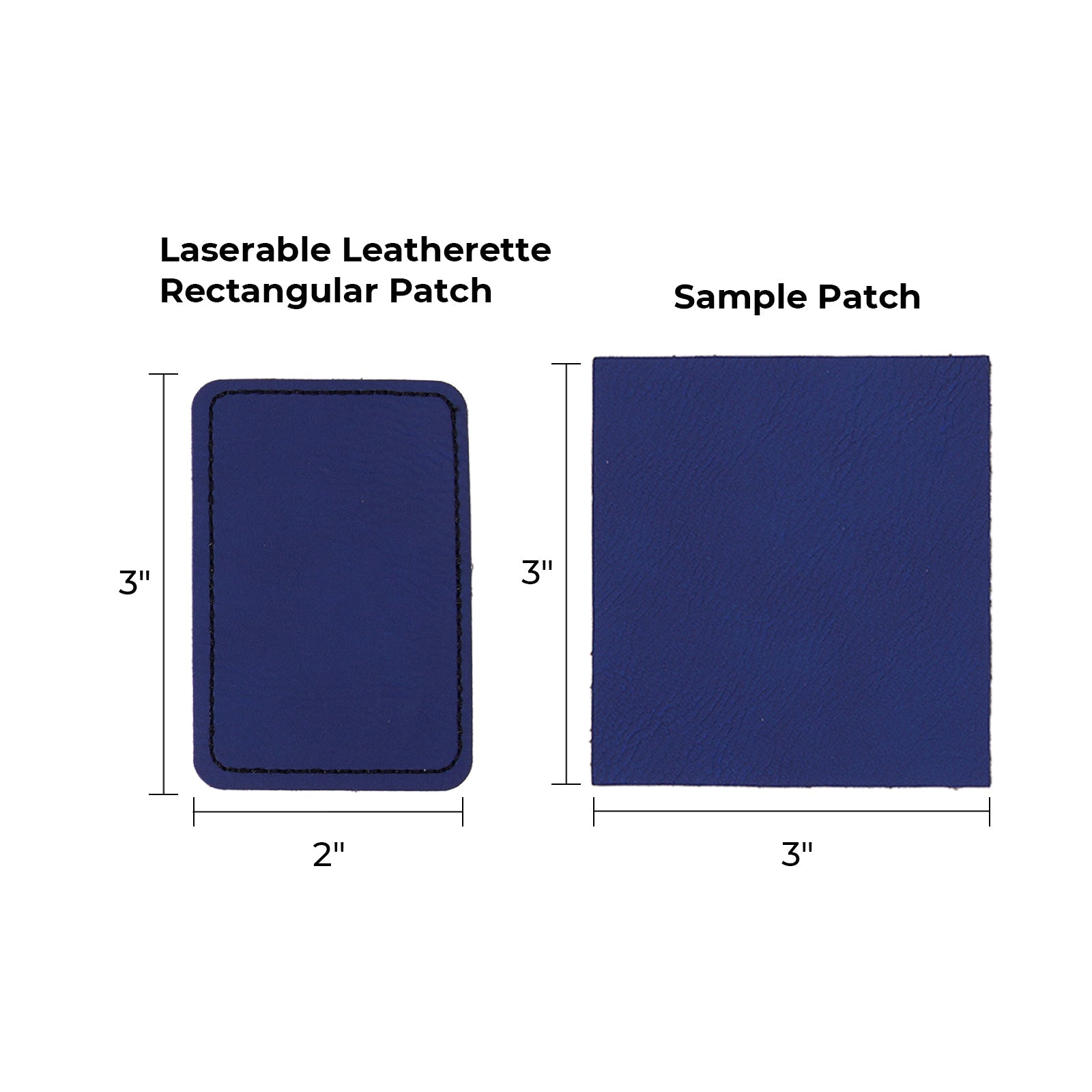 Laserable Leatherette Rectangular Patch (10pcs)