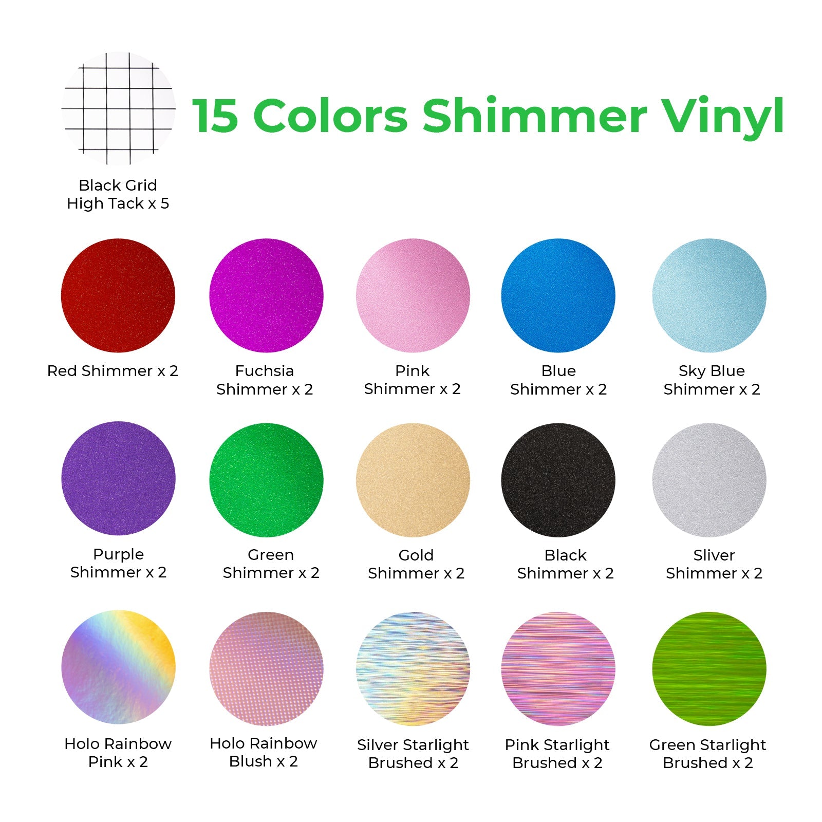 Shimmer Self-adhesive Vinyl (30pcs)