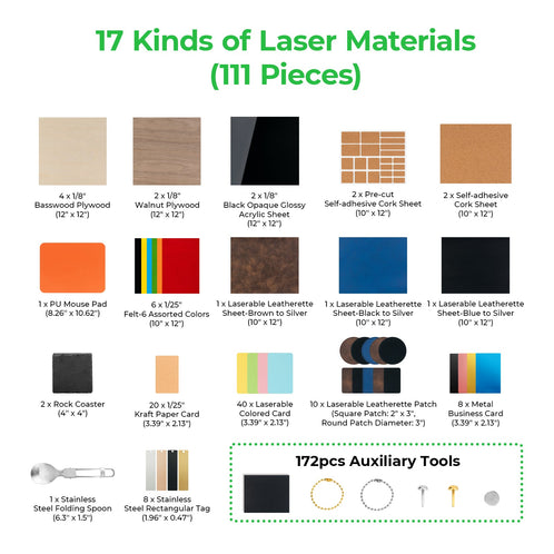 Laser Material Explore Kit (111pcs)