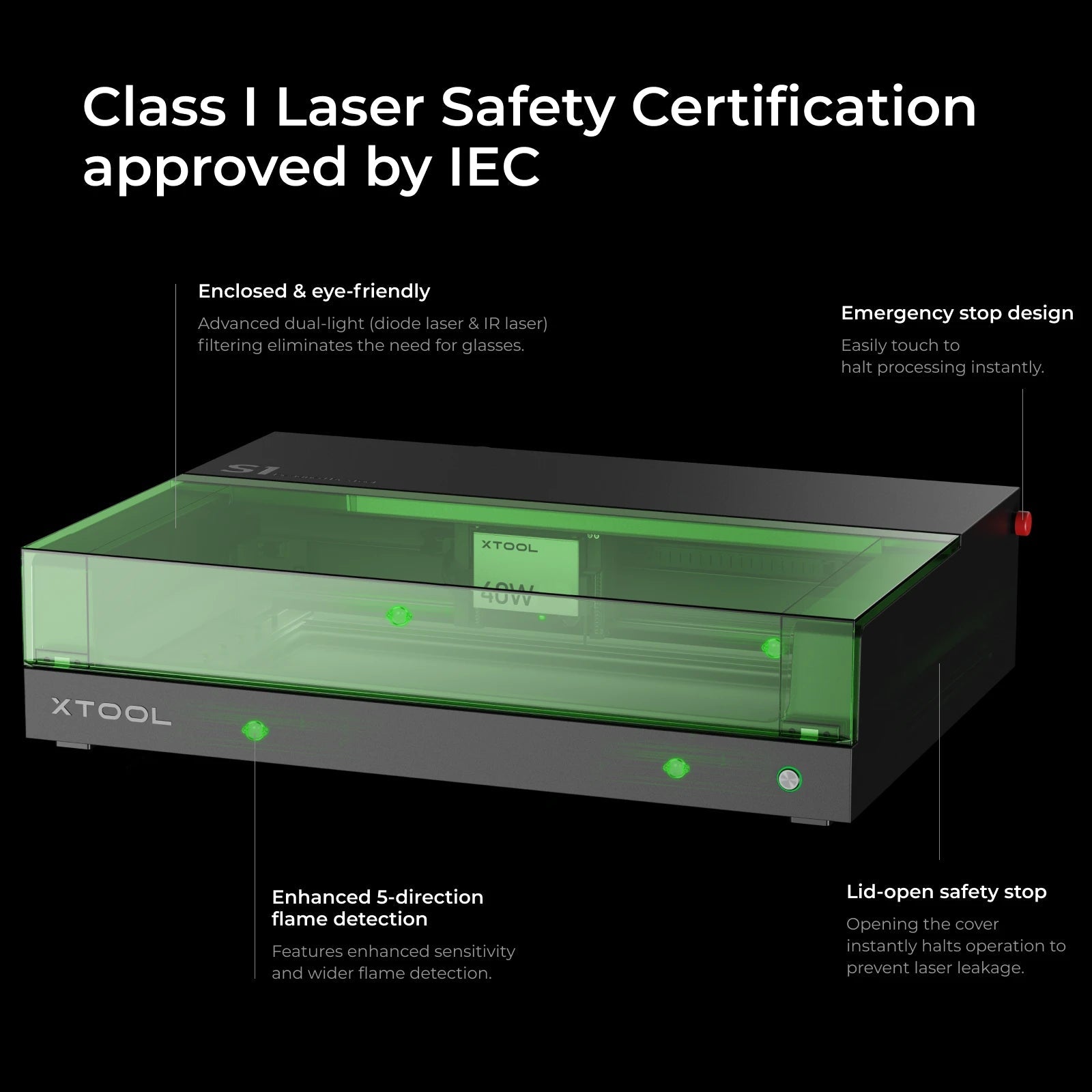 Xtool S1 afgesloten diode lasersnijder
